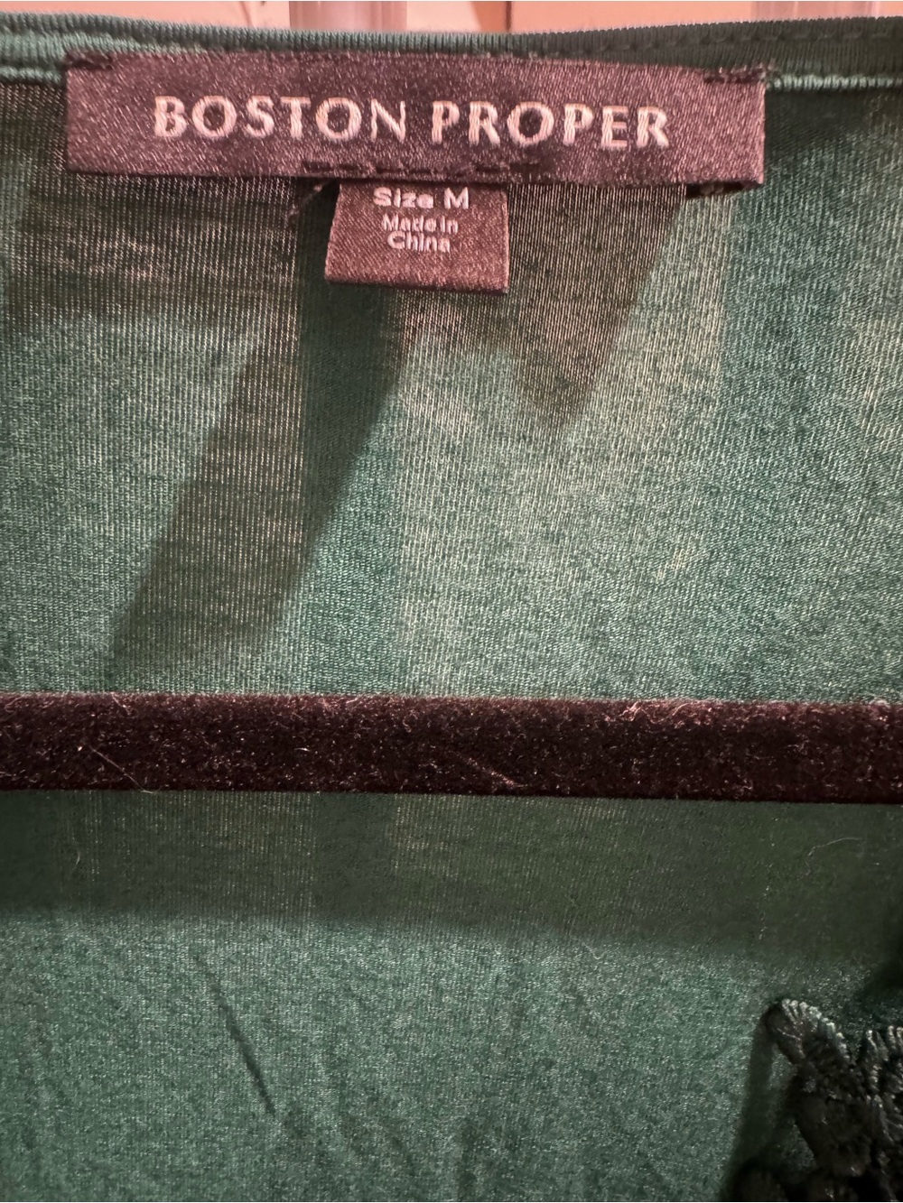 Scallop Lace Long Sleeve Top Deep Emerald | Boston Proper - Picture 4 of 7